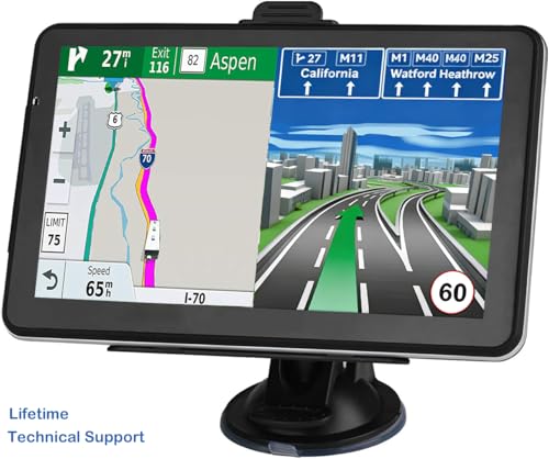 Car GPS Navigation, Latest 2025 Map 7-Inch GPS Navigation System for Car with Turn-by-Turn Directions, Touchscreen Displa...