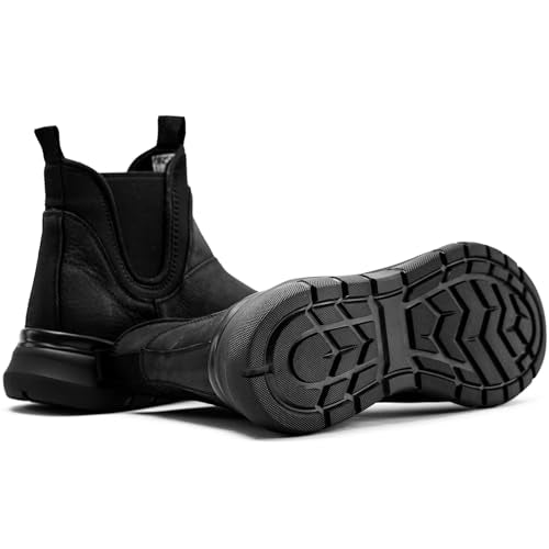 Arkbird Men's Wide Toe Box Oil-Waxed Leather Chelsea Boots for Daily Work Hiking Camping
