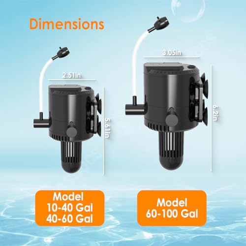 AquaMiracle Aquarium Powerhead Pump with Double Water Outlet & Aeration, 320GPH Fish Tank Water Pump Wave Maker for Aquari...