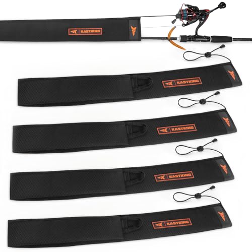 KastKing MeshGuard Rod Socks, Fishing Rod Sleeve, Neoprene Fishing Pole Sleeve, Fishing Rod Covers, Built-in Hanging Loop...