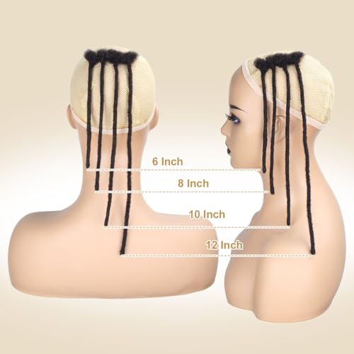 18 inch 40 Strands Loc Extensions Human Hair, Real 0.6cm Width Human Hair Dreads Extensions for Man/Women Full Handmade Dreadlocks Can be Dyed(1b)