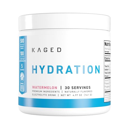 Kaged Hydration Electrolytes Powder | Watermelon | Hydra-Charge Sports Drink Mix | Pre, Post, Intra Workout | Low Carb, Ve...