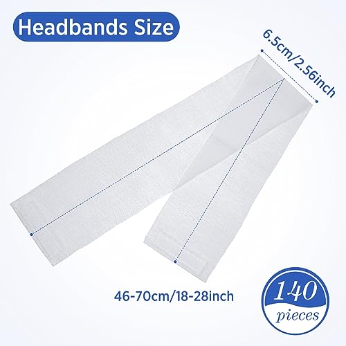 Waydress 140 Pieces Disposable Spa Facial Headbands with Convenient Closure, Stretch Facial Headwraps Soft Skin Care Hair ...