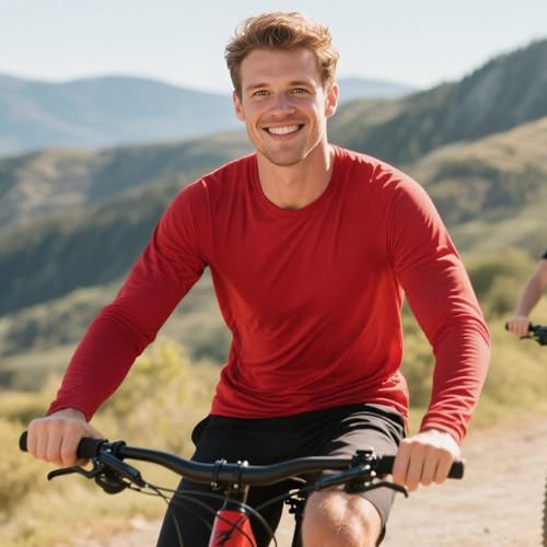Men's Long Sleeve Shirts UPF 50+ UV Sun Protection Rash Guard Shirt Lightweight Dri Fit Casual Athletic Running Workout Tops