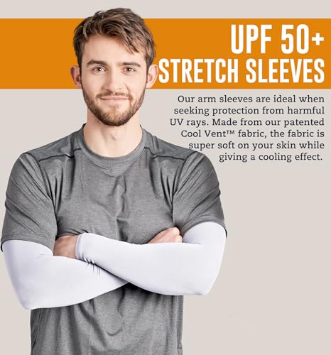 Two packs UV Sun Protection Arm Sleeves, Compression Cooling Sleeves for Men and Women, Ideal for Golf, Outdoor Sports.