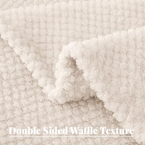 Whale Flotilla Queen Size Fuzzy Fleece Blanket for Bed, 90x90 Inch Fluffy Warm Soft Jacquard Blankets for All Season, Ligh...