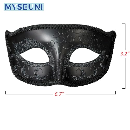 MYSEUNI 2025 New Masquerade Mask for Men, Venetian Mens Masquerade Mask for Halloween Party Mardi Gras Mascarade Ball