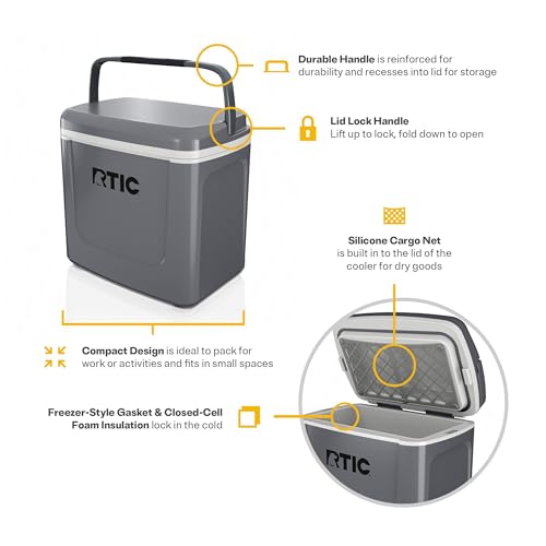 RTIC 8 QT Road Trip Personal Cooler, Small, Compact, Insulated, Portable Ice Chest Box for Food, Drink, Beverage, Beach, C...