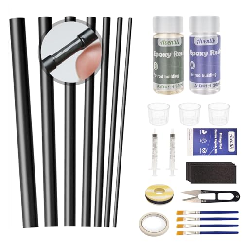 Aventik Fishing Rod Repair Kit Complete with Accesssories, Carbon Fiber Stick Fishing Pole Repair Kit for Broken Fishing P...