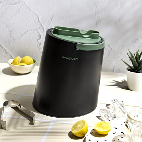 PINNACLE Insulated ice bucket for parties with Tong that fit into Lid - Stainless Steel ice bucket for cocktail bar with C...
