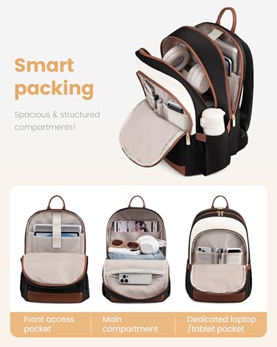 LOVEVOOK Laptop Backpack for Women, 15.6 inch Waterproof College Backpack Woman with Laptop Compartment Computer Bag Trave...