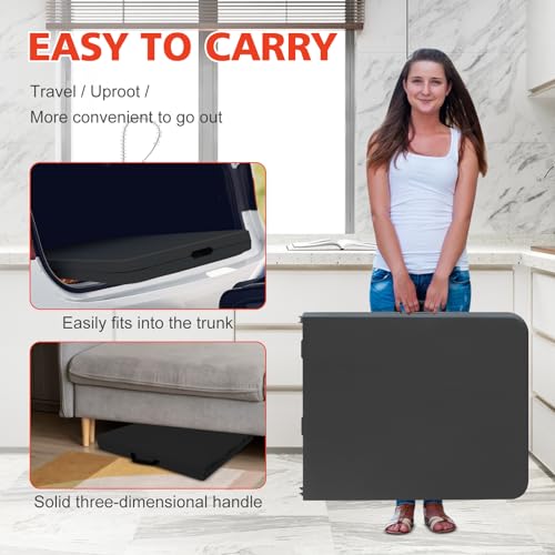 LSKSSNG Portable 6Ft Folding Table, Heavy Duty Plastic Fold-in-Half Utility Foldable Dining Table, Multi-Purpose Plastic F...
