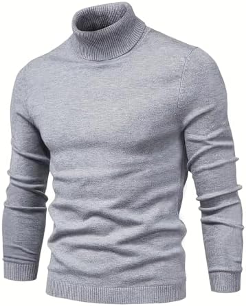 Men's Mock Turtleneck Sweater Slim Fit, Lightweight Thermal Pullover for Business Casual & Daily Wear