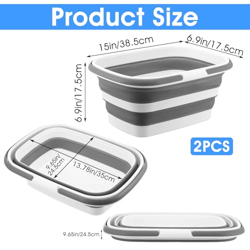 2 Pcs Collapsible Ice Buckets for Parties, Foldable Beverage Tub, Large Ice Buckets Drink Cooler for Wine/Beer/Champagne, ...