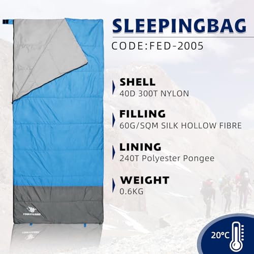 Arctic Lemmings Envelope Sleeping Bag, Three Seasons Constant Temperature Sleeping Bag, Suitable for All Ages, Indoor Hote...
