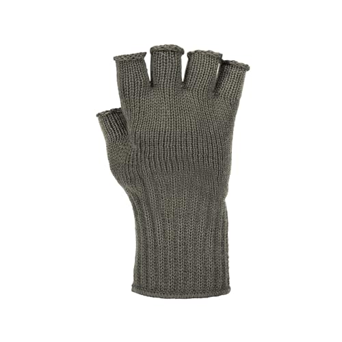 M MCGUIRE GEAR GI Wool Fingerless Gloves, Half Finger Outdoor Tactical Glove Insert - Ski Glove Insert Made in USA
