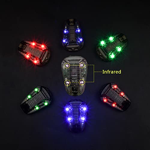 LThyzszb Tactical Helmet Light Signal Light with LED + IR/Strobe Military IFF Helmet Light Flashlight Survival Signal Ligh...