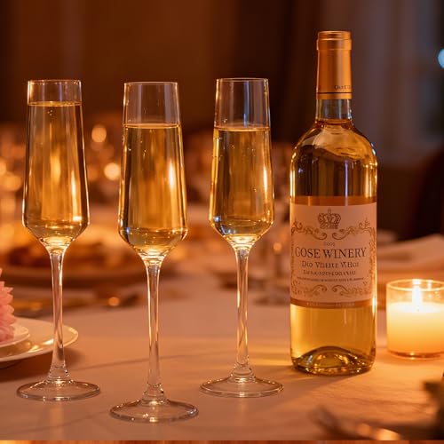 Champagne Flutes 7.5oz, Champagne Glasses Set of 6,Unique Gift for Birthday, Wedding, Anniversary, Wedding Toasting Glasses for Home Bar, Parties