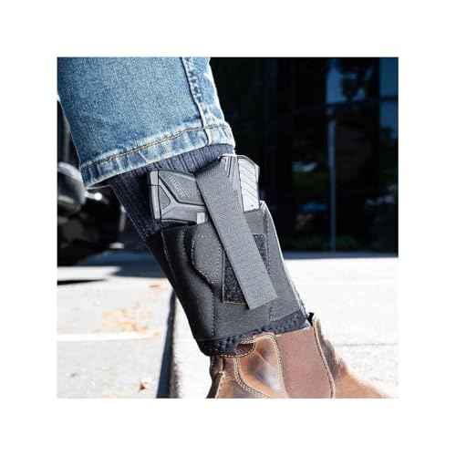 Galco Cop Ankle Band Right Hand Neoprene Universal Ankle Holster - CAB2L, Black