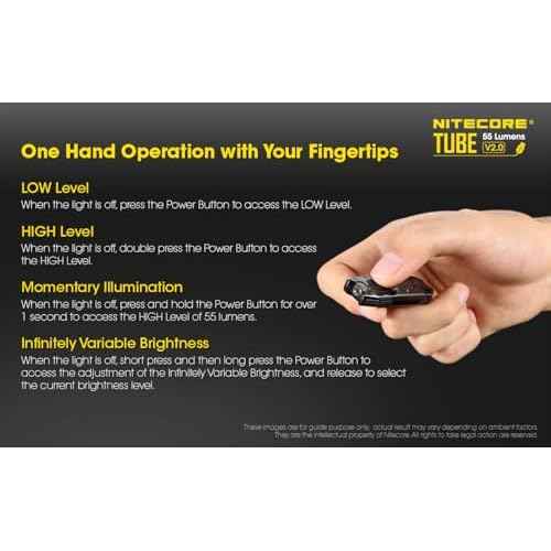 Nitecore Tube v2.0 55 Lumen USB Rechargeable Ultralight Keychain Flashlight (Jacinth)