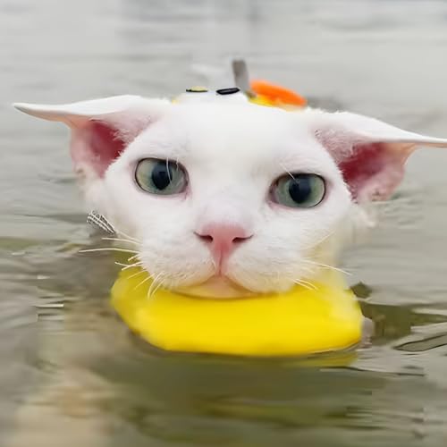 Cat Water Life Jacket for Cats, Cat Swimming Safety Vest, Adjustable Ripstop, Superior Buoyancy & Rescue Handle, Fits Ches...
