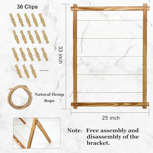 FramePro Freestanding Photo Display Board with Clips, Stable Tabletop Picture Frame Stand Holds 30+ Photos, Graduation Cen...