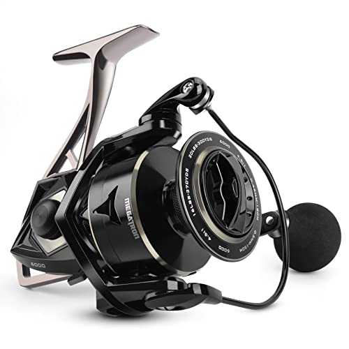 KastKing Megatron Spinning Reel, Freshwater and Saltwater Spinning Fishing Reel, Rigid Aluminum Frame 7+1 Double-Shielded ...