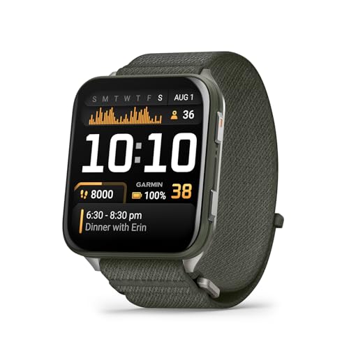 Garmin® Venu® X1, Thin and Lightweight GPS Smartwatch, AMOLED Display, Advanced Health and Fitness Features, Moss with Tit...