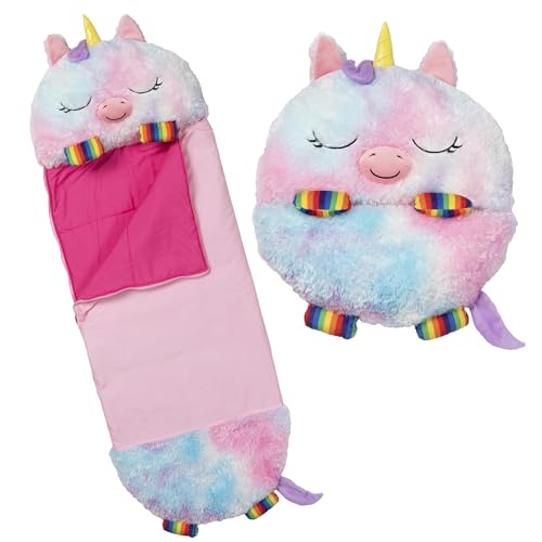 Happy Nappers: Pillow & Sleepy Sack: Medium - Rainbow Unicorn - 54 x 20, Plush Animal Character, 2-in-1 Pillow Sleeping Ba...