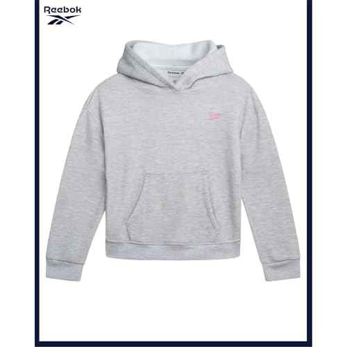 Reebok Girls Sweatsuit Set - 2 Piece Soft Long Sleeve Hoodie Sweatshirt and Sweatpants for Girls - Athletic Sweatsuit