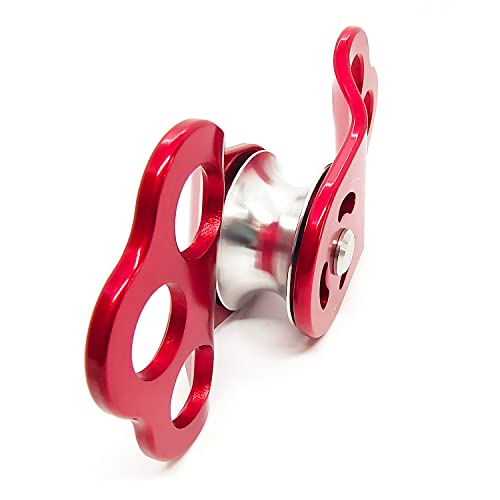 EMMRAGNO 30KN Climbing Single Pulley Climbing Three Hole Hitch Pulley Climbing Bearing Pulley, Hauling Pulley for Rock Cli...