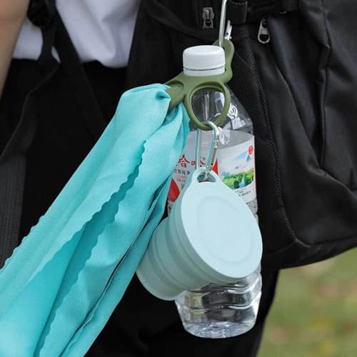 Silicone Water Bottle Carrier with Clip Carabiner Ring Clip