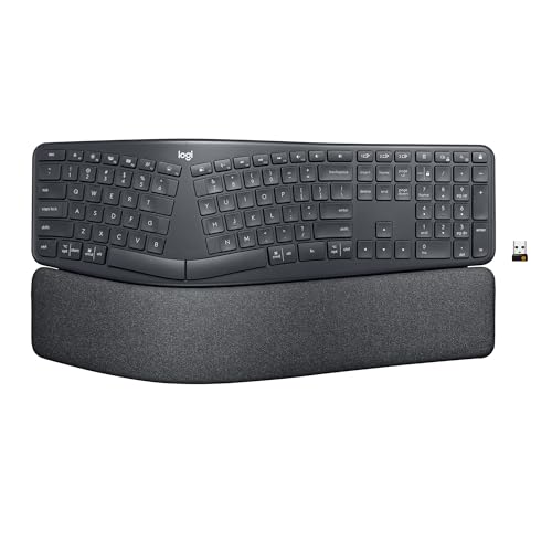 Logitech Ergo K860 Wireless Ergonomic Keyboard - Split Keyboard, Wrist Rest, Natural Typing, Stain-Resistant Fabric, Bluet...