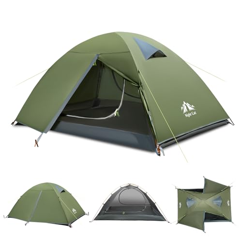 Night Cat 2-Persons Backpacking Tent: Waterproof Lightweight Camping Tent for Two People Hiking Outdoor Mountain with Alum...