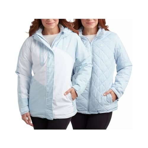 Spyder Womens Ski Jacket - Faux Fur Lined Insulated 3 in 1 Puffer Jacket - Reversible Quilted Winter Coats for Women