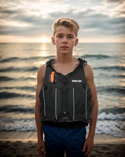 Owntop Swim Jacket Adult Youth | Hydration Pack | Dual Mesh Pockets | Attached Whistle | Ultra-Thin for Freer Movement | K...