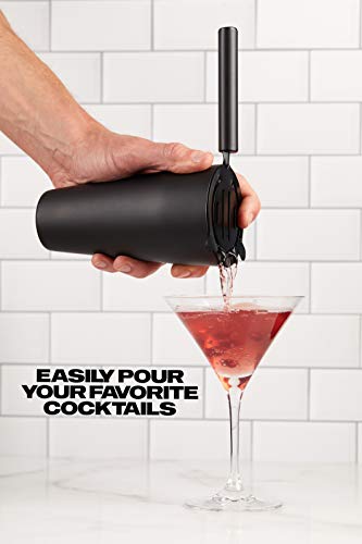 9-Piece Cocktail Shaker Bartender Kit with Stand, Boston Shaker, Mixing Spoon, Muddler, Measuring Jigger, Mesh and Regular...