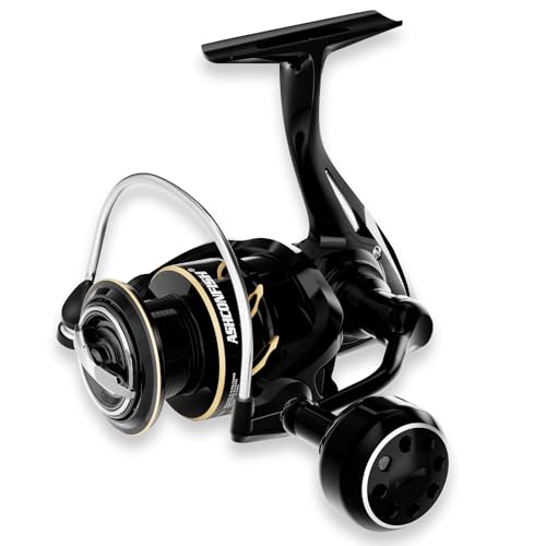 Ashconfish DF Series Spinning Reel Saltwater & Freshwater Fishing Reel, Lightweight Nylon/Fiberglass Frame, 7+1BB, 5.2:1 G...