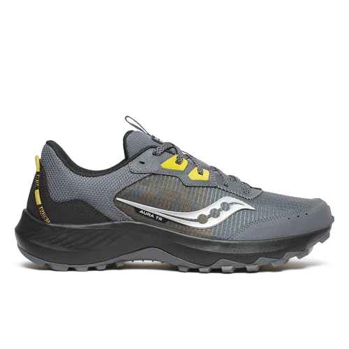 Saucony Men's Aura Tr Hiking Shoe, Carbon/Oak, 9.5