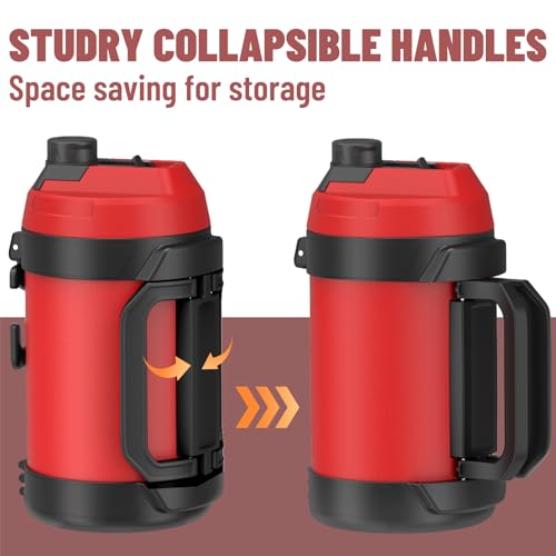 Zukro 1 Gallon Water Jug, One Gallon Large Triple Wall Insulated Metal Jug With Straw and Spout, No Sweat 128 oz Stainless...