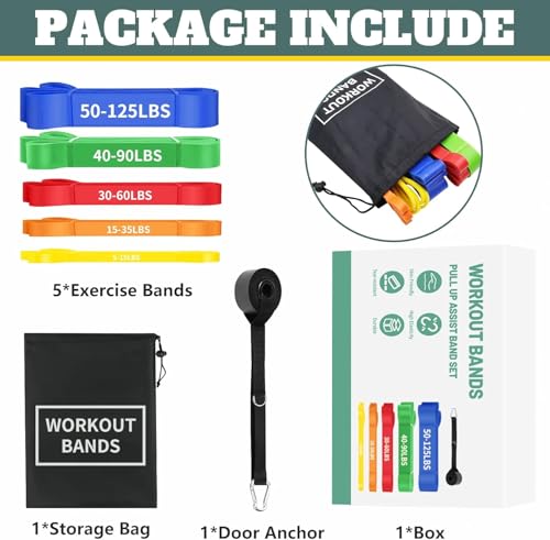 Resistance Bands,Exercise Bands,Resistance Bands for Working Out,Pull Up Bands, Workout Equipment,Workout Bands for Men Women,Stretch Bands for Home Exercise,Physical Therapy