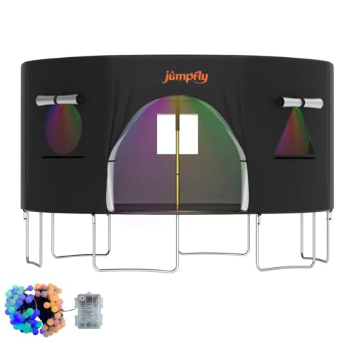 jumpfly 14FT Trampoline Tent for Kids(Tent Only),Fit for 6 Straight Poles Round Trampolines,Trampolien Shade Cover with LE...
