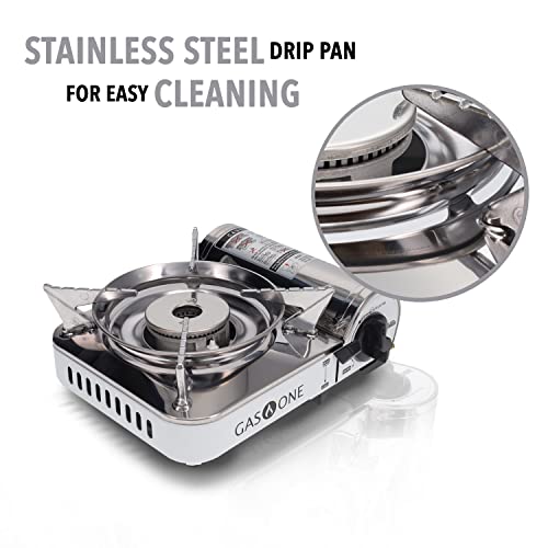 GasOne Emergency Gear Camping Mini Butane Portable Gas Stove with Carrying Case