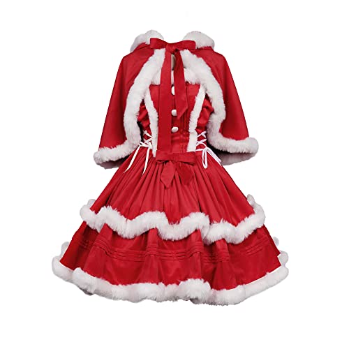 ZZEQYG Womens Christmas Dresses Santa Christmas Outfits Cute Lolita Dress