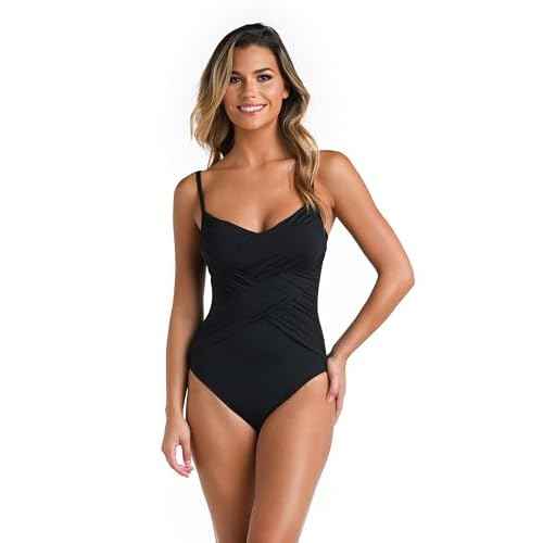 La Blanca Women's Standard Island Goddess Draped Lingerie One Piece Swimsuit