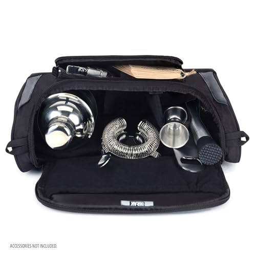 USA Gear Travel Organizer Fits Bartending Kits - Bartending Bag with Shoulder Strap, Customizable Interior for Jigger, Sha...
