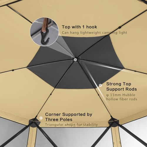 MASTERCANOPY 10x10FT Pop Up Gazebo Screen Tent - Instant Screen House with Netting, Quick Set, Outdoor Canopy Shelter with...