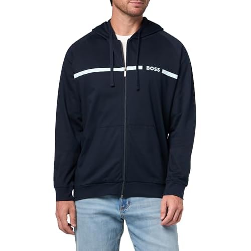 BOSS mens Authentic Zip Up Hooded Sweatshirt