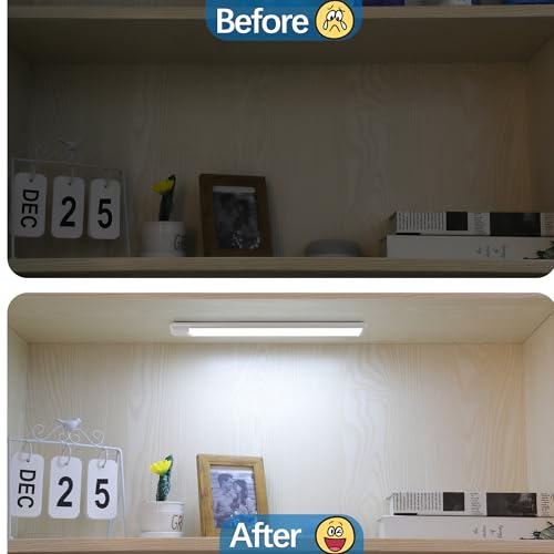 YLXS Motion Sensor Under Cabinet Lights, Magnetic Rechargeable Under Counter Closet Light, Wireless Night Light Bar Stick-...
