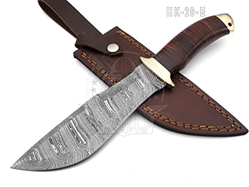 SHINY CRAFTS | 13" Large Handmade Forged Razorback Knife, Fixed Blade Knife, Full Tang Bowie Knife, Hunting Knife, Camping...
